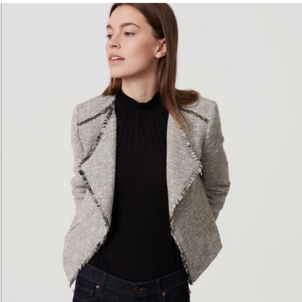 Loft Tweed Fringe Blazer